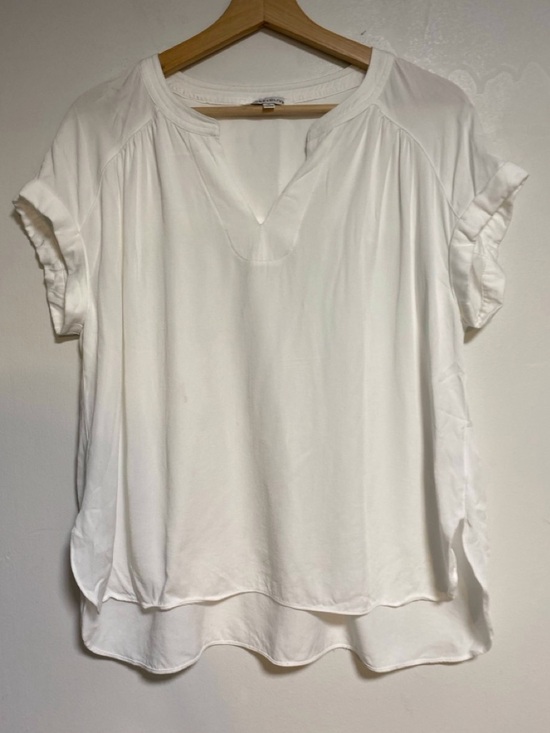 ROSE + OLIVE White Short Sleeve Blouse – Women’s Medium - Picture 2 of 9